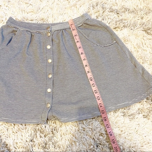 Topshop | Striped Snap Button Front Mini Skirt Size 6 - Picture 8 of 9